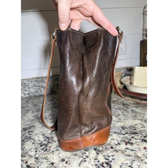 Vintage American West, Tooled By Hand, Leather Shoulder Bag, Branding Symbols - Picture 8 of 10